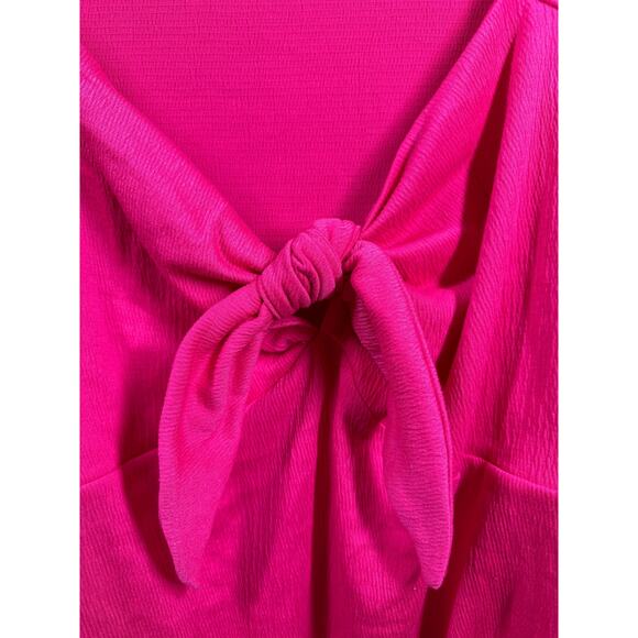 NWT Ava & Viv Shirt Women’s Pink Long Sleeve Sweetheart Tie Neck Plus Aize 2X - Picture 3 of 5